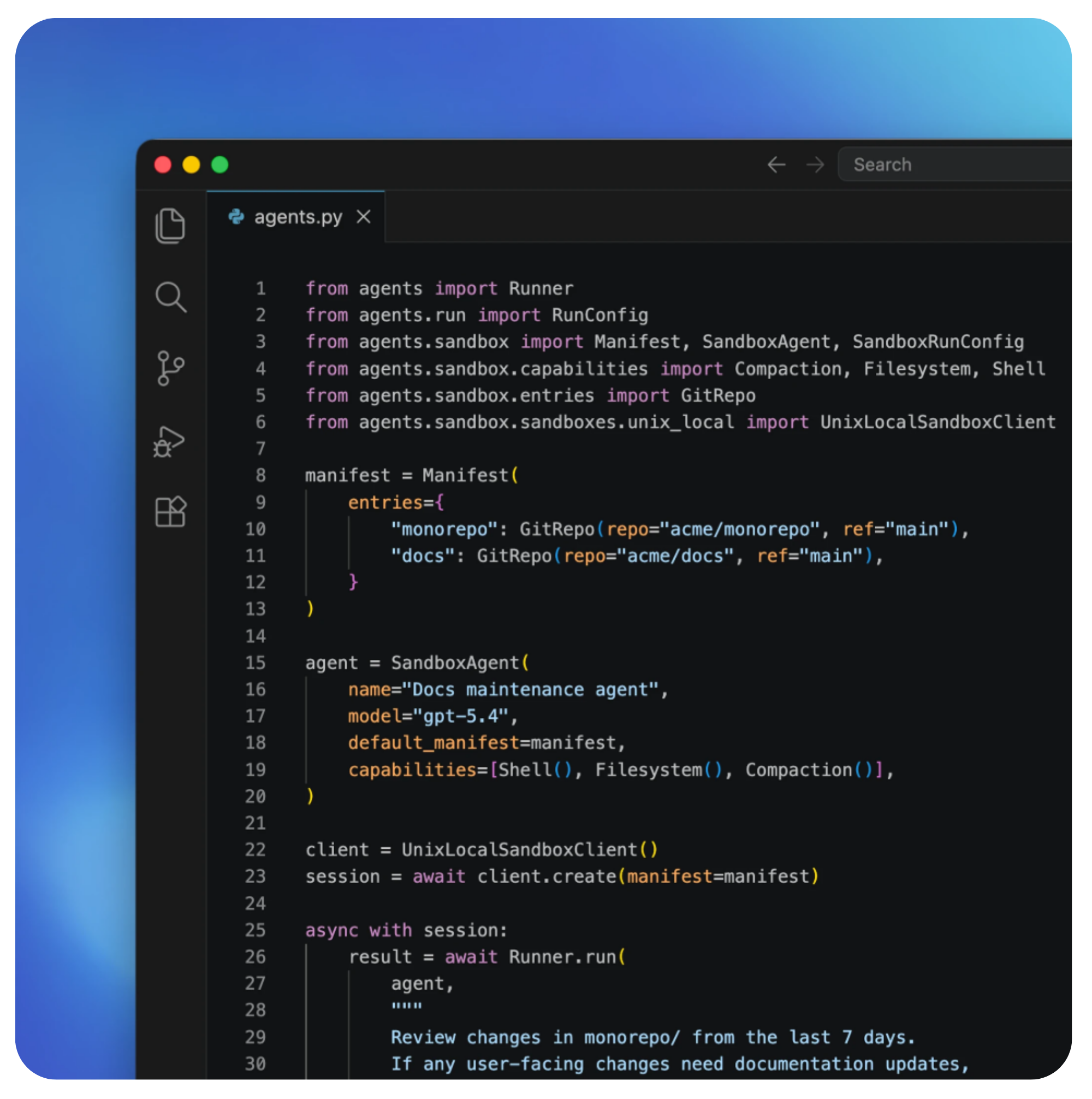 Editor di codice utilizzato come rappresentazione dello sviluppo software